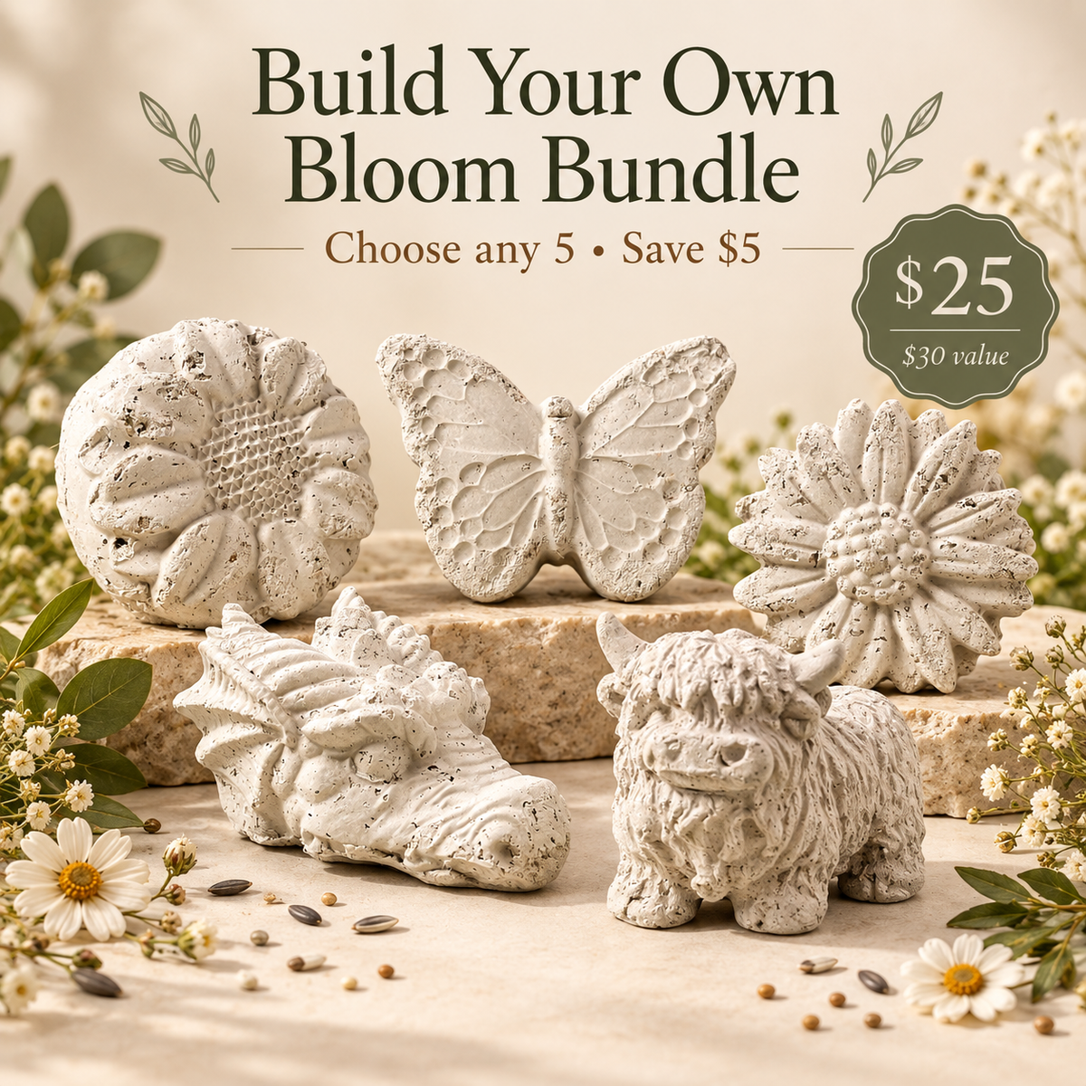 Build Your Own Bloom Bundle – 5 Seed Sculptures